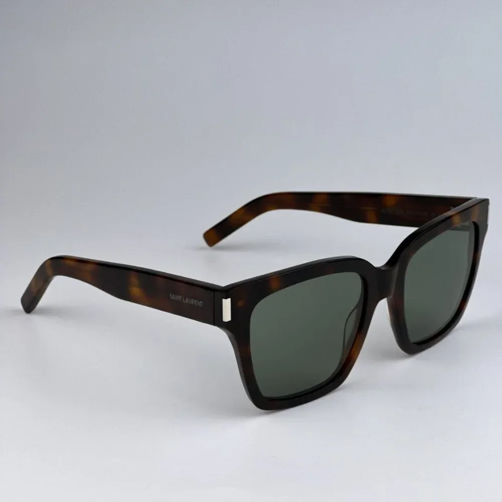 NEW Saint Laurent SL507 003 Havana Green Square Unisex Sunglasses